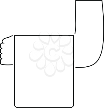 Waiter hand with towel icon. Thin line design. Vector illustration.