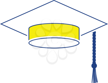 Icon of Graduation cap. Thin line design. Vector illustration.