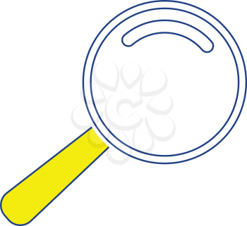 Icon of magnifier. Thin line design. Vector illustration.