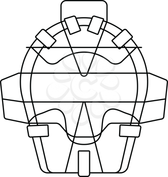 Baseball face protector icon. Thin line design. Vector illustration.