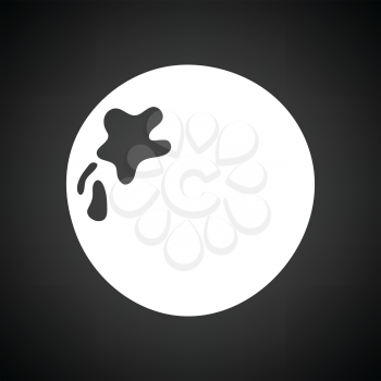 Icon of Blueberry. Black background with white. Vector illustration.