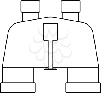 Icon of binoculars. Thin line design. Vector illustration.