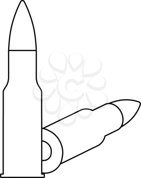 Icon of rifle ammo. Thin line design. Vector illustration.