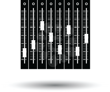 Music equalizer icon. White background with shadow design. Vector illustration.