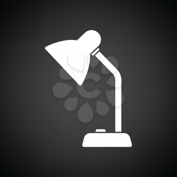 Lamp icon. Black background with white. Vector illustration.