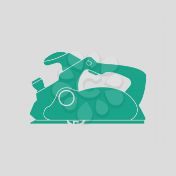Electric planer icon. Gray background with green. Vector illustration.