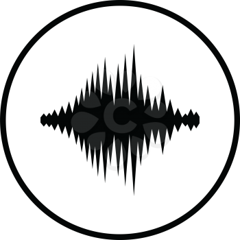 Music equalizer icon. Thin circle design. Vector illustration.