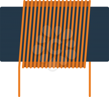 Inductor coil icon. Flat color design. Vector illustration.