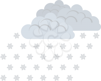 Snowfall icon. Flat color design. Vector illustration.