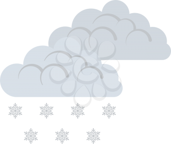 Snow icon. Flat color design. Vector illustration.