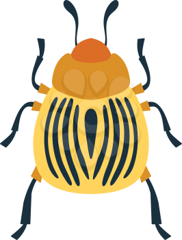 Colorado beetle icon. Flat color design. Vector illustration.