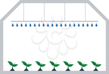 Greenhouse icon. Flat color design. Vector illustration.