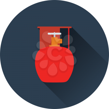 Flat design icon of camping gas container in ui colors. Vector illustration.
