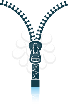 Sewing zip line icon. Shadow reflection design. Vector illustration.