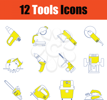 Tools icon set. Thin line design. Vector illustration.