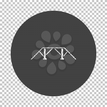 Dog training bench icon. Subtract stencil design on tranparency grid. Vector illustration.