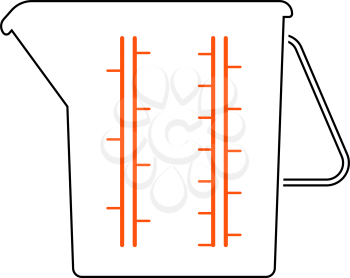 Measure Glass Icon. Thin Line With Orange Fill Design. Vector Illustration.