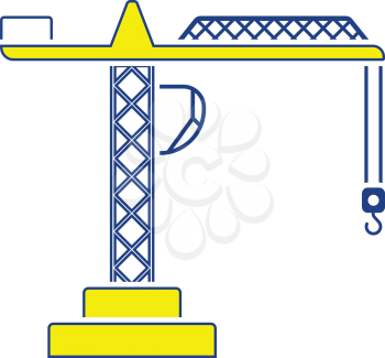 Icon of crane. Thin line design. Vector illustration.