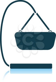 Baby hanged cradle icon. Shadow reflection design. Vector illustration.