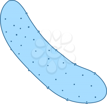 Cucumber Icon. Thin Line With Blue Fill Design. Vector Illustration.