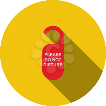 Don't Disturb Tag Icon. Flat Circle Stencil Design With Long Shadow. Vector Illustration.