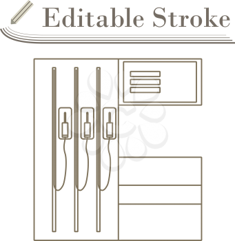 Fuel Station Icon. Editable Stroke Simple Design. Vector Illustration.