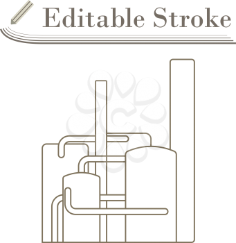 Chemical Plant Icon. Editable Stroke Simple Design. Vector Illustration.