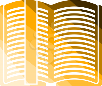Open Book With Bookmark Icon. Flat Color Ladder Design. Vector Illustration.