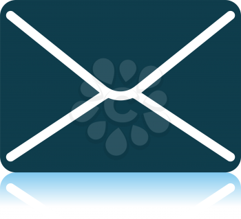 Mail Icon. Shadow Reflection Design. Vector Illustration.