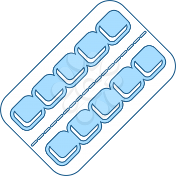 Tablets Pack Icon. Thin Line With Blue Fill Design. Vector Illustration.