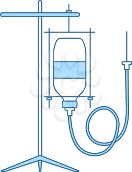 Drop Counter Icon. Thin Line With Blue Fill Design. Vector Illustration.