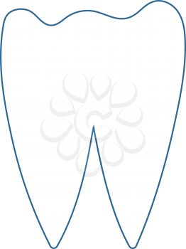 Tooth Icon. Thin Line With Blue Fill Design. Vector Illustration.