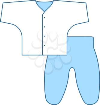 Baby Wear Icon. Thin Line With Blue Fill Design. Vector Illustration.