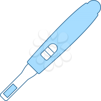 Pregnancy Test Icon. Thin Line With Blue Fill Design. Vector Illustration.