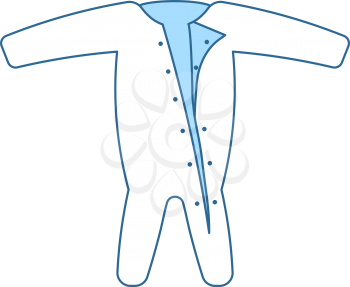 Baby Onesie Icon. Thin Line With Blue Fill Design. Vector Illustration.