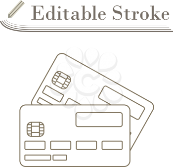 Credit Card Icon. Editable Stroke Simple Design. Vector Illustration.
