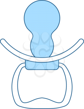 Soother Icon. Thin Line With Blue Fill Design. Vector Illustration.