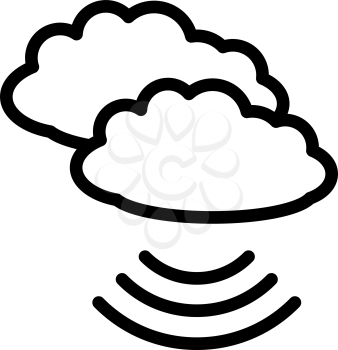 Music Cloud Icon. Bold outline design with editable stroke width. Vector Illustration.