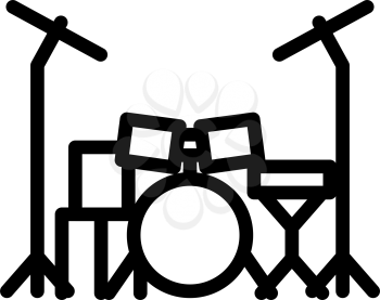 Drum Set Icon. Bold outline design with editable stroke width. Vector Illustration.