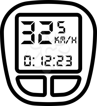 Bike Computer Icon. Bold outline design with editable stroke width. Vector Illustration.