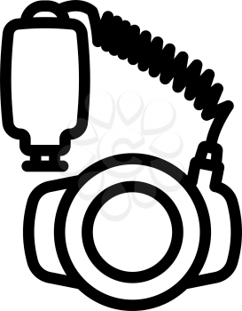 Icon Of Portable Circle Macro Flash. Bold outline design with editable stroke width. Vector Illustration.