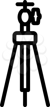 Icon Of Photo Tripod. Bold outline design with editable stroke width. Vector Illustration.