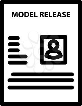 Icon Of Model Release Document. Bold outline design with editable stroke width. Vector Illustration.