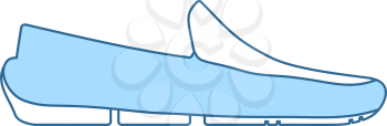 Moccasin Icon. Thin Line With Blue Fill Design. Vector Illustration.