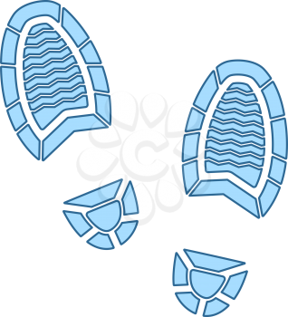 Man Footprint Icon. Thin Line With Blue Fill Design. Vector Illustration.