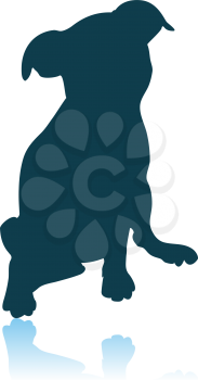 Puppy Icon. Shadow Reflection Design. Vector Illustration.