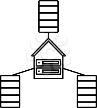 Datacenter Icon. Outline Simple Design. Vector Illustration.