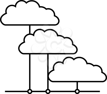 Cloud Network Icon. Outline Simple Design. Vector Illustration.