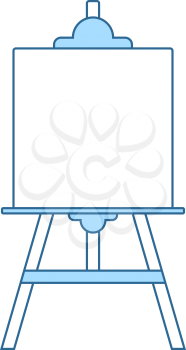 Easel Icon. Thin Line With Blue Fill Design. Vector Illustration.