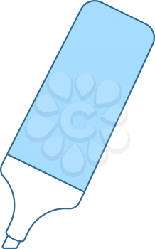Marker Icon. Thin Line With Blue Fill Design. Vector Illustration.